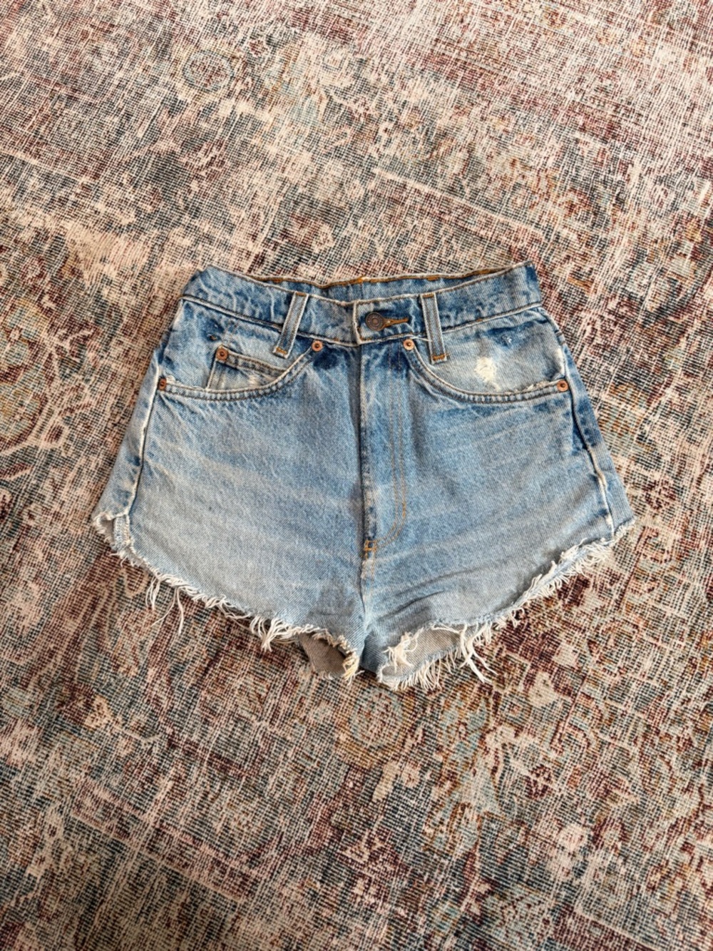 Vintage Levi’s Orange Tab High Rise Cutoff Denim Shorts | Light Wash | 80s/90s